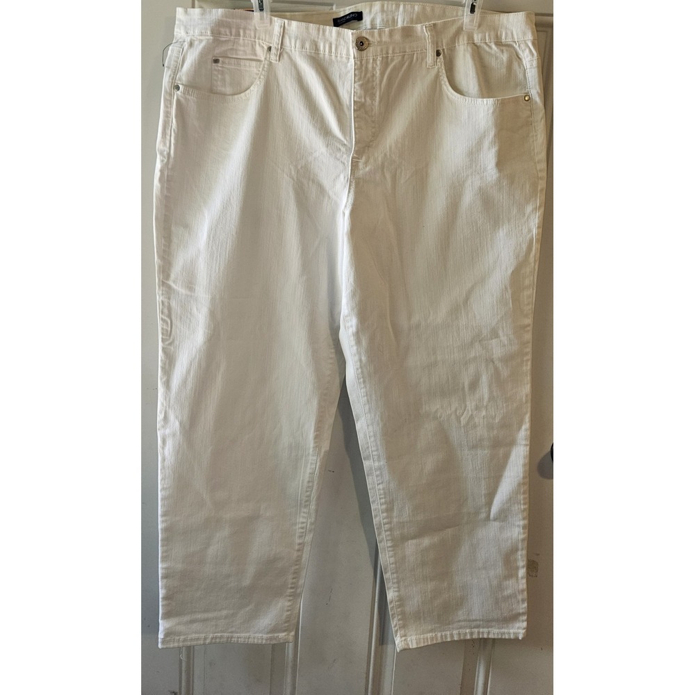 NWT Bandolino Mandie White Jeans Women's 24W Classic‎ Fit Stretch Straight Leg
